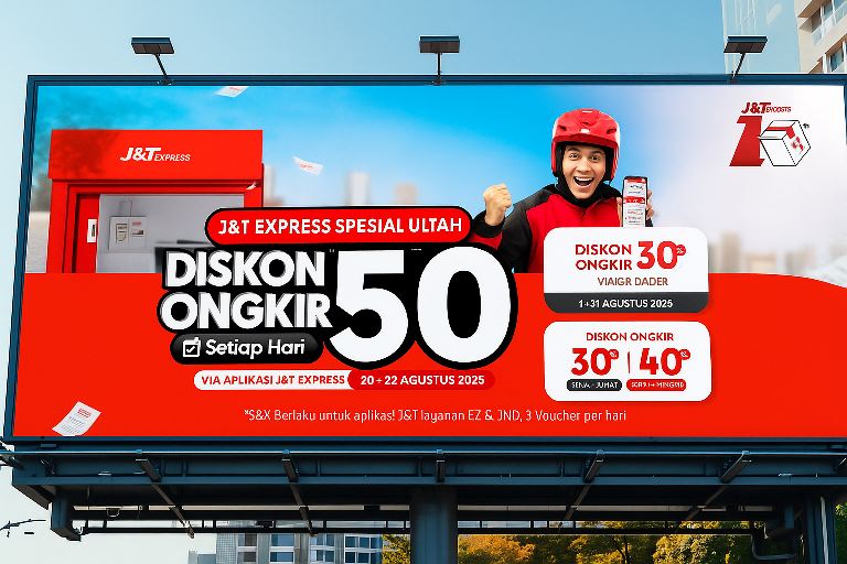 Saat J&T Express Genap 10 Tahun, Diskon Ongkir 50 Persen untuk Pelanggan